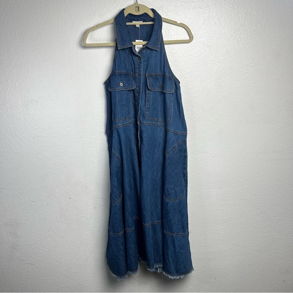 Anthropology Pilcro Sleeveless Halter Swing Denim Midi
Dress Size Small NWT - Picture 5 of 14